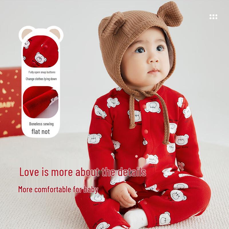 Labi Baby Red New Year Long-Sleeve Romper