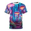 Psychedelic Mushroom Streetwear Tee For Men Harajuku Fashion Short Sleeve T Shirt 3D Print Graffiti Personality Colorful Tops