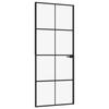 VidaXL Porte d'intérieur Noir 83x201,5 cm Trempé verre aluminium fin 153663