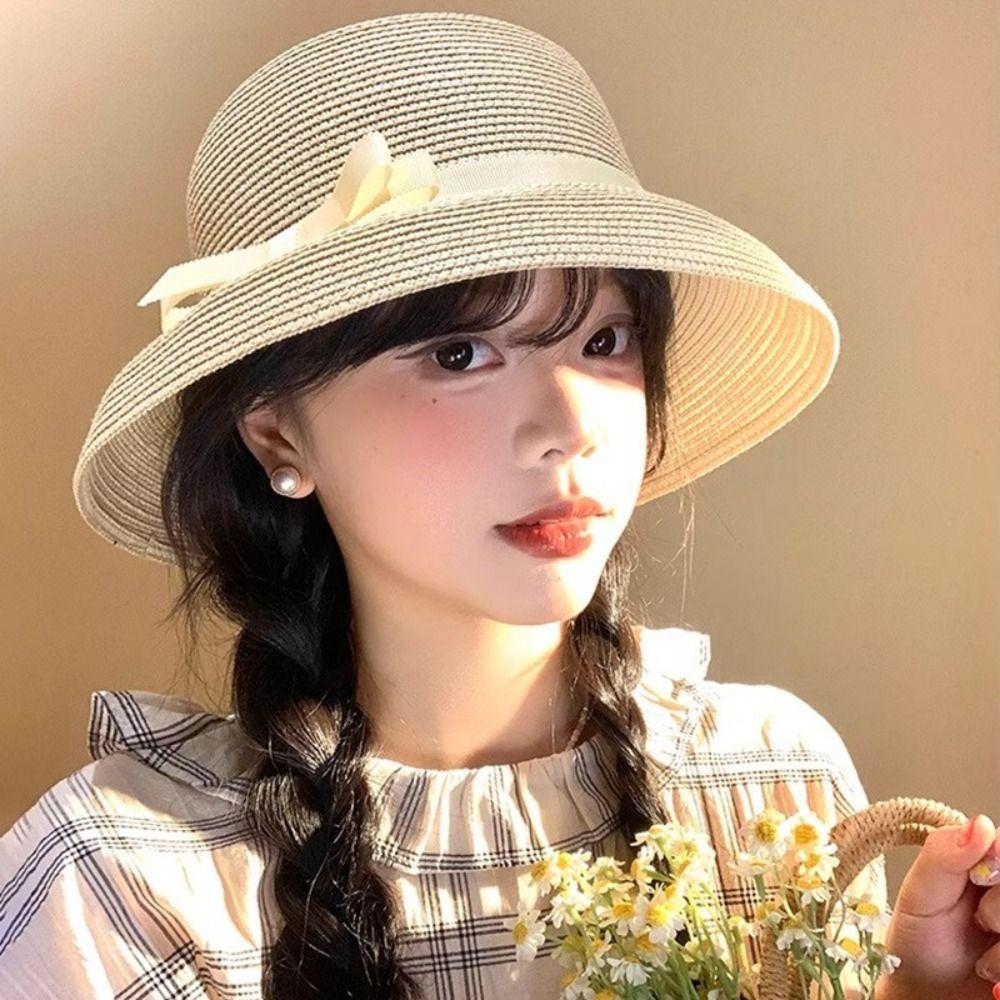 Пляжная плетеная кепка, французская шляпа-ведро, модная кепка с козырьком, для отдыха на природе