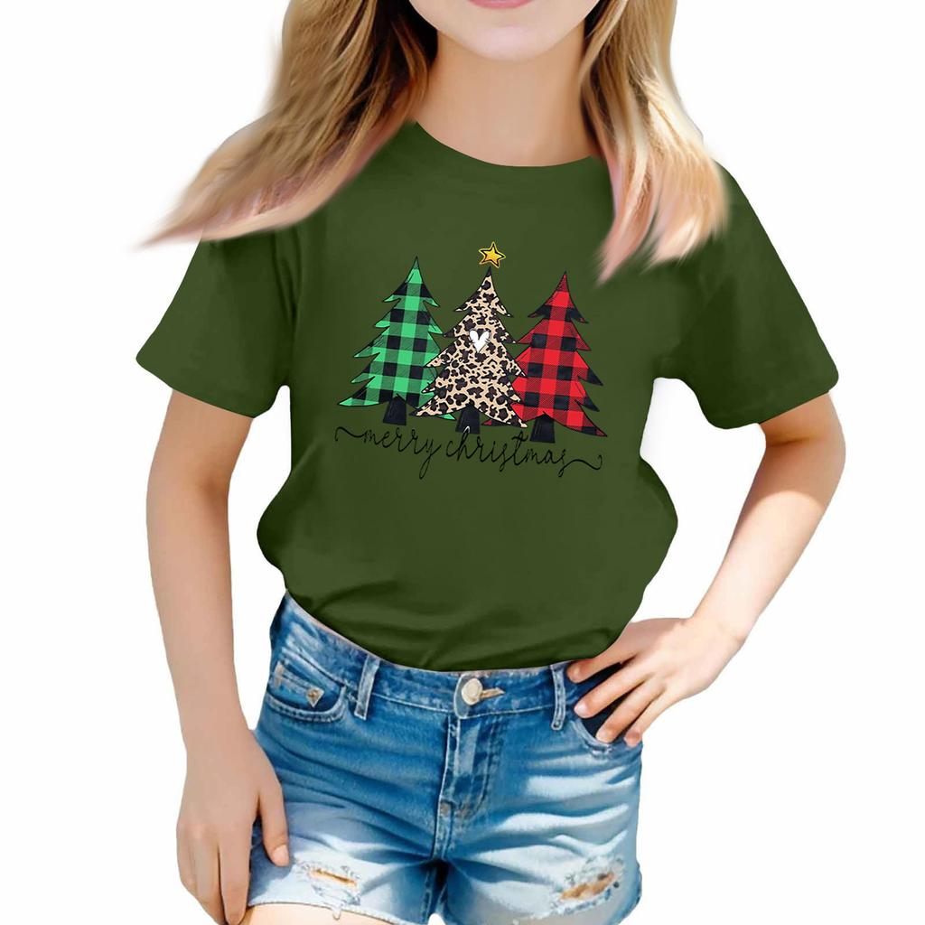 Christmas Day Toddler Girl Boy T-Shirts Kids Top Boys And Girls Printed Short Sleeved T-shirt
