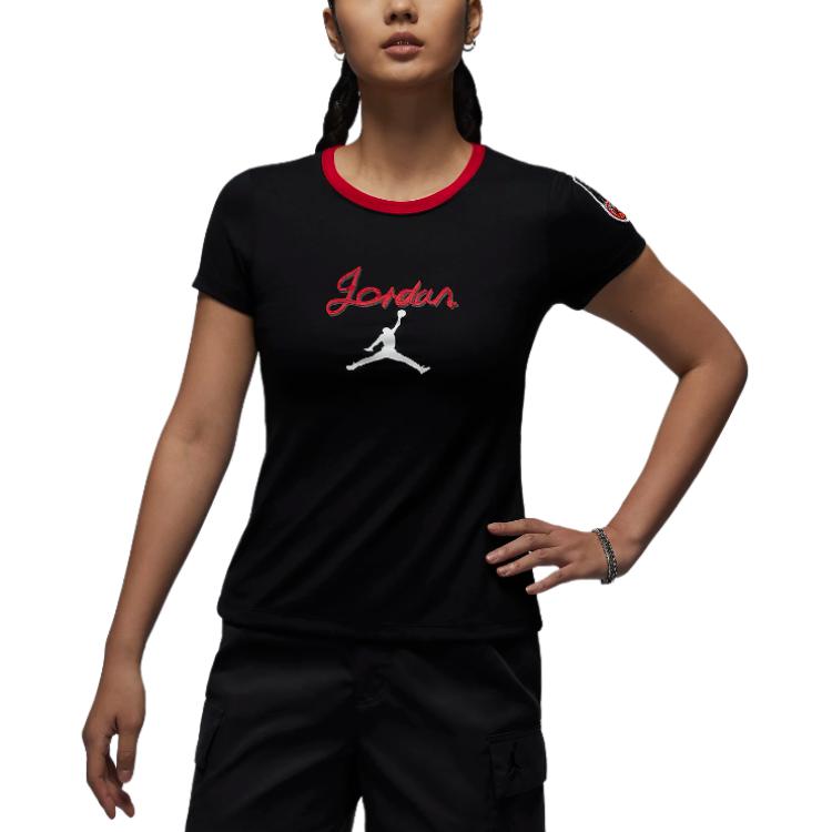 Jordan T Shirts Women's Black Crew Neck Moderate HM4895-010