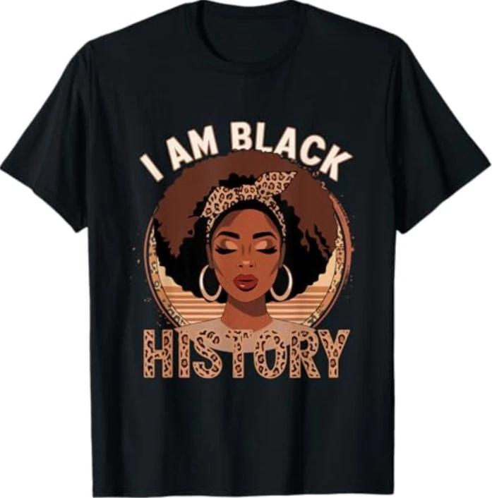 I Am Black History Proud Educated Afro Queen African Woman T-Shirt
