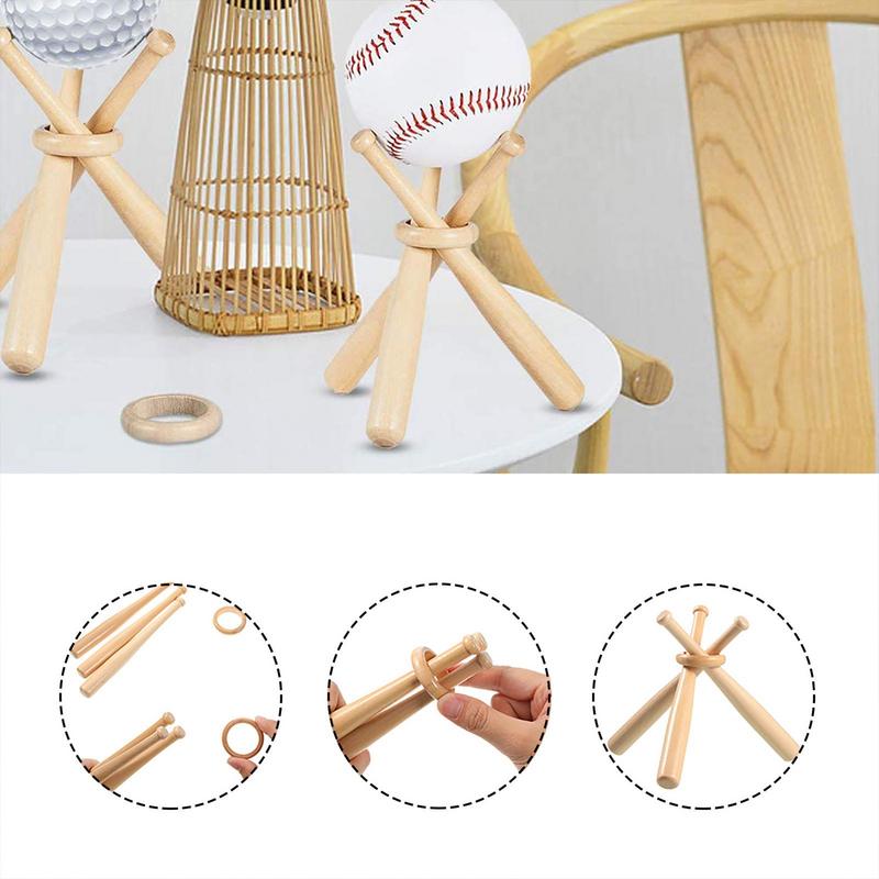 Wooden Baseball Holder Mini Baseball Bat Display Stand Golf Tennis Ball Support Bracket Softball Baseball Accessories