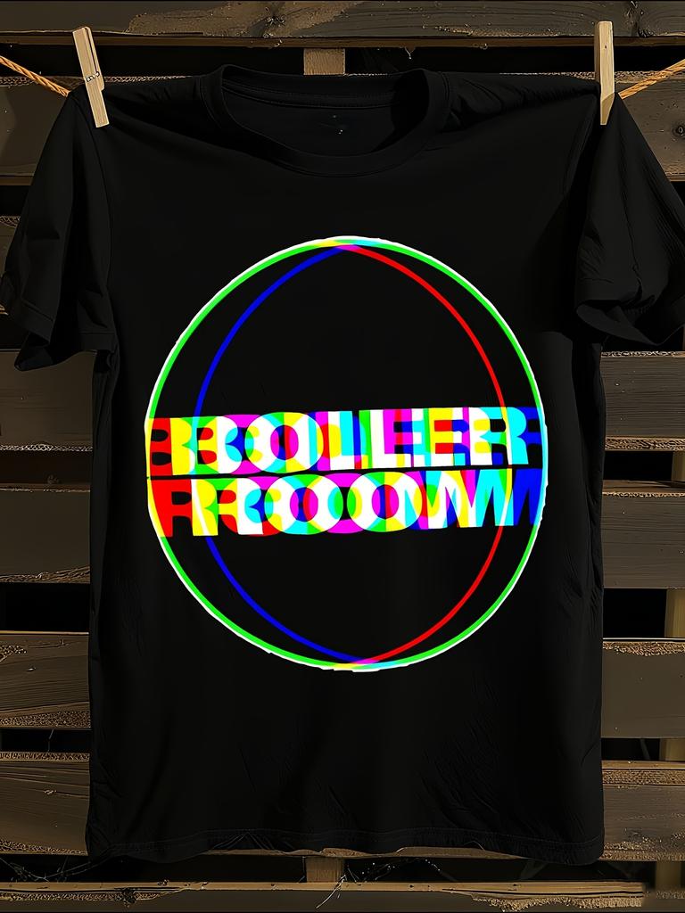 XL Boiler Room Glitch Aesthetic T-Shirt Mens Tshirt Womens Tshirts with Letters Print Short Sleeves T-Shirt Casual Street Tee Shirt Top