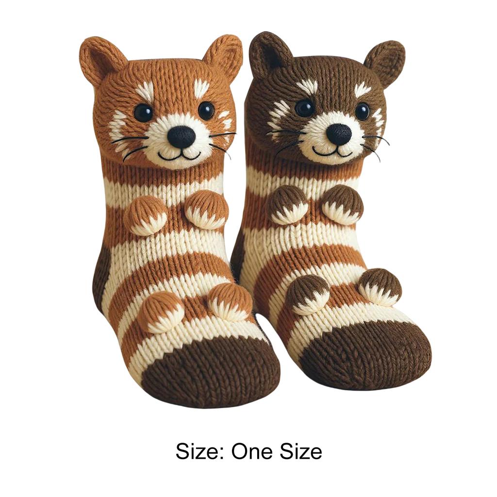1 пара вязаных носков с животными, забавные мультяшные хлопковые носки с животными, модные носки для сна для рождественских праздников, домашние подарки