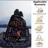 1Pc Sisterly Love Friendship Flannel Blanket, Soft And Comfortable, Casual Warm, Camping Travel, Christmas, Halloween Xmas Gift. G1145