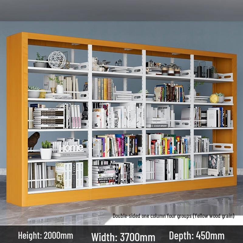 Steel Library Bookshelf - Double-Sided 5-Tier