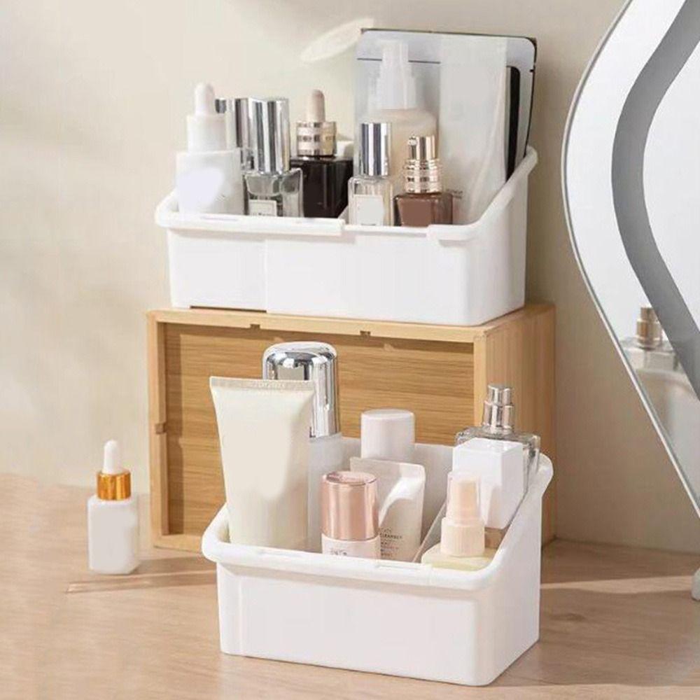 Adjustable Extendable Mirror Cabinet Storage Box White Lipstick Storage Box Kitchen