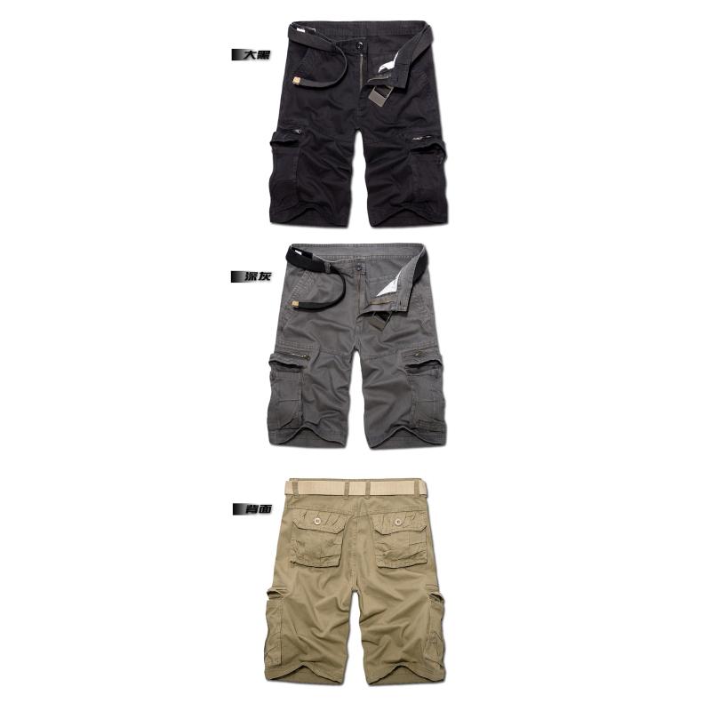 Летние мужские повседневные комбинезоны из хлопка, свободные шорты-карго с несколькими карманами, уличные, большого размера, короткие, без ремня