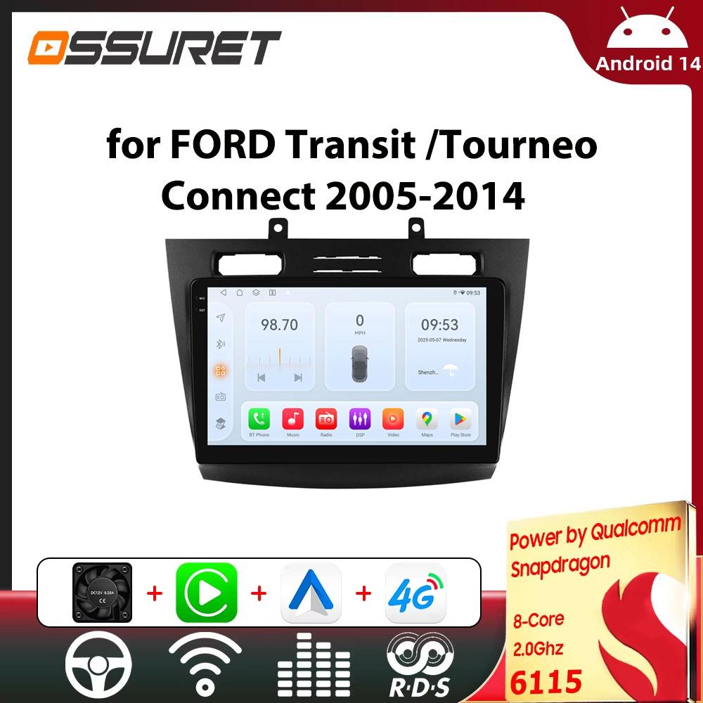 OSSURET Car Intelligent Systems for Ford Transit/Tourneo Connect 2005-2014 Android 14 Carplay 2din 10.1'' DSP by Snapdragon 6115