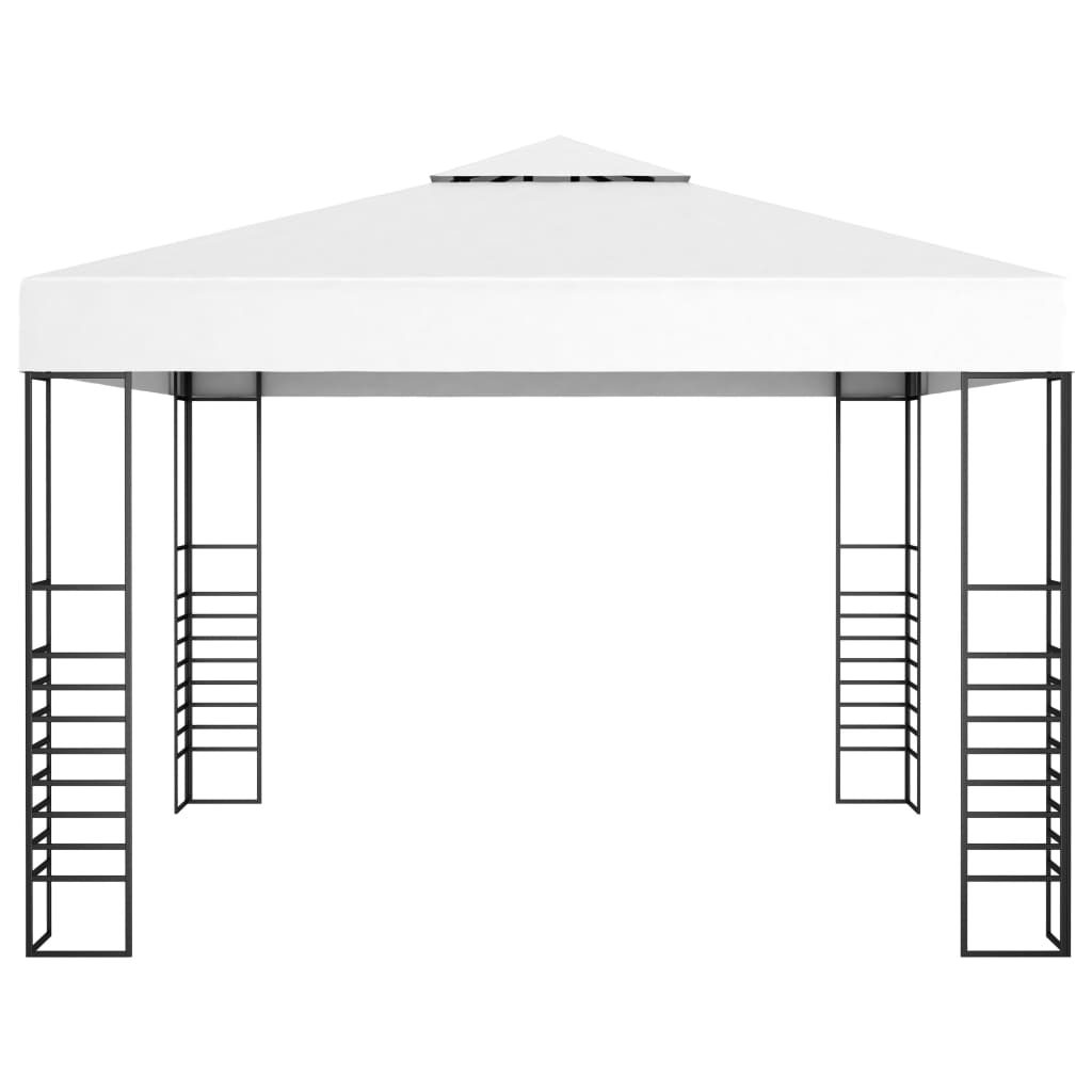 Garden Gazebo with LED String Lights 3x3 m White