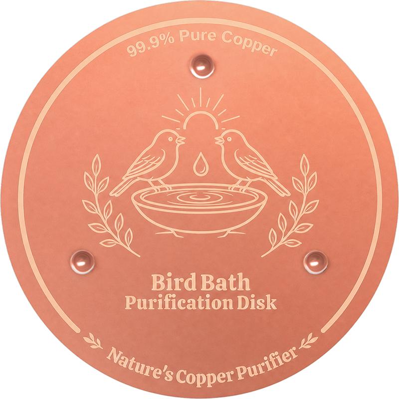 Bird Bath Copper Disk, 0.6mm Thick with Stable Triple-Point Support, All-Season Use, Universal Fit for Outdoor Birdbath