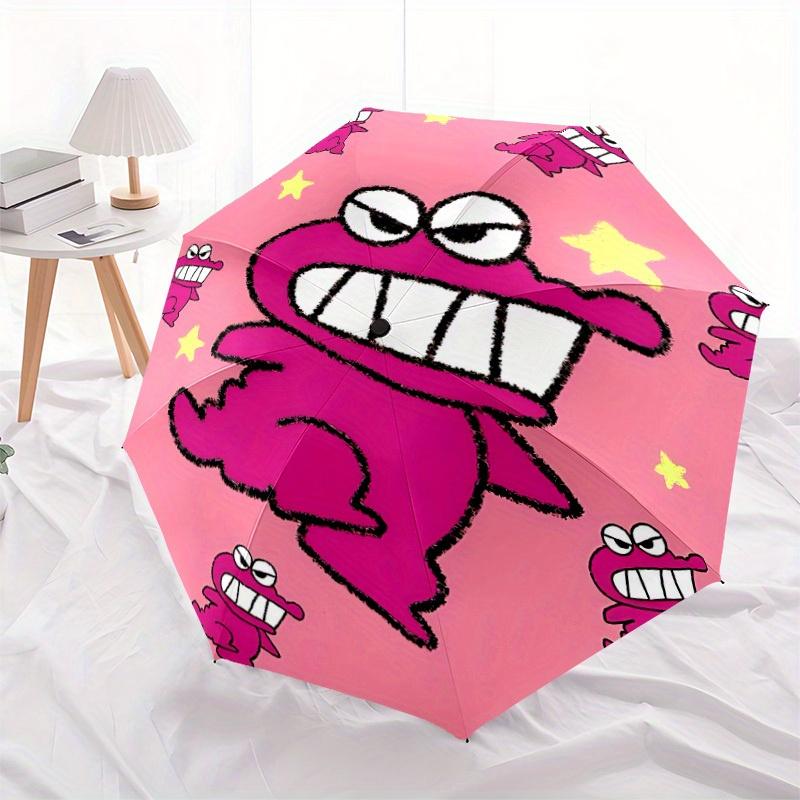 1pc Crayon Shin-chan Monster Party Automatic Open/Close Umbrella Sturdy Iron Frame, Compact Travel Umbrella - Perfect Gift0829132