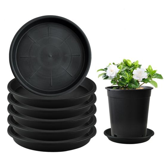 5Pcs Heavy Duty Plastic Plant Saucer Tray Flower Pot Water Tray Indoors Outdoor Corrosion-resistant Plant Water Tray