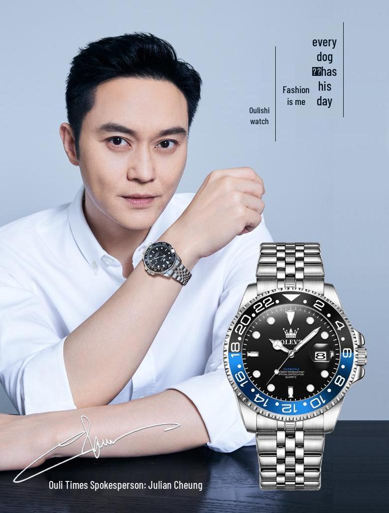 OLEVS Светящиеся Водонепроницаемые Мужские Кварцевые Часы