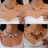Medieval-Style Resin Rhinestone Earrings & Necklace Set: High-End Fashion Jewelry for Women