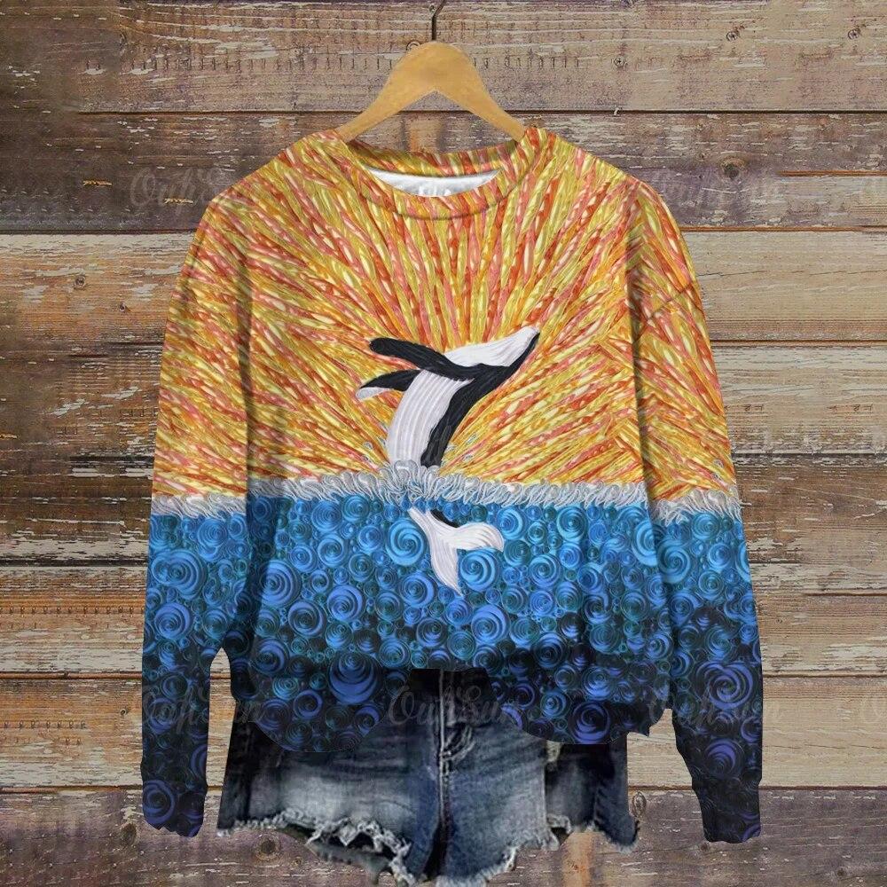 Женская толстовка с забавным узором, новинка 2024 года, пуловер, топ, повседневная толстовка с принтом в стиле Харадзюку для женщин, 3D-свитер, винтажные женские топы