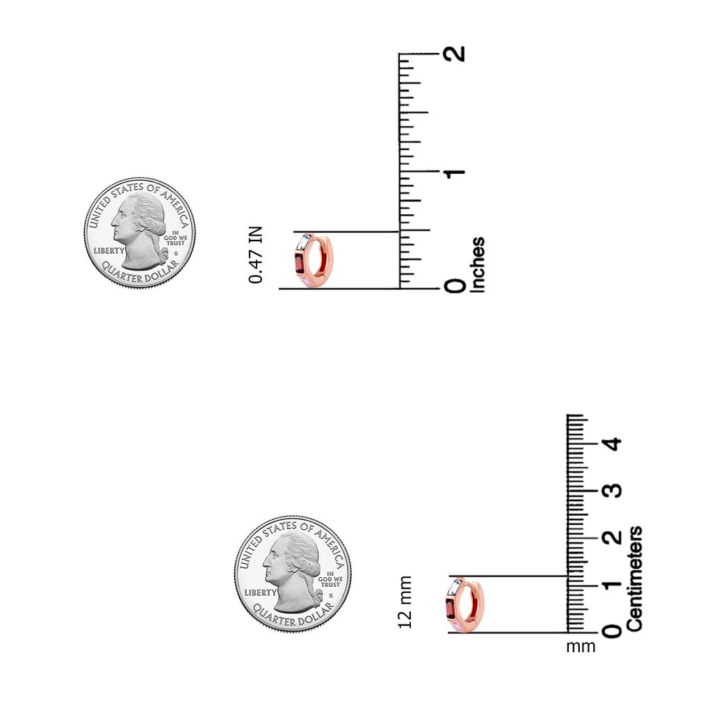 925 Sterling Silver Jewelry Small Rose Gold-Plated Zirconia Rainbow Tiny Huggie Hoop Earrings for Women Teen