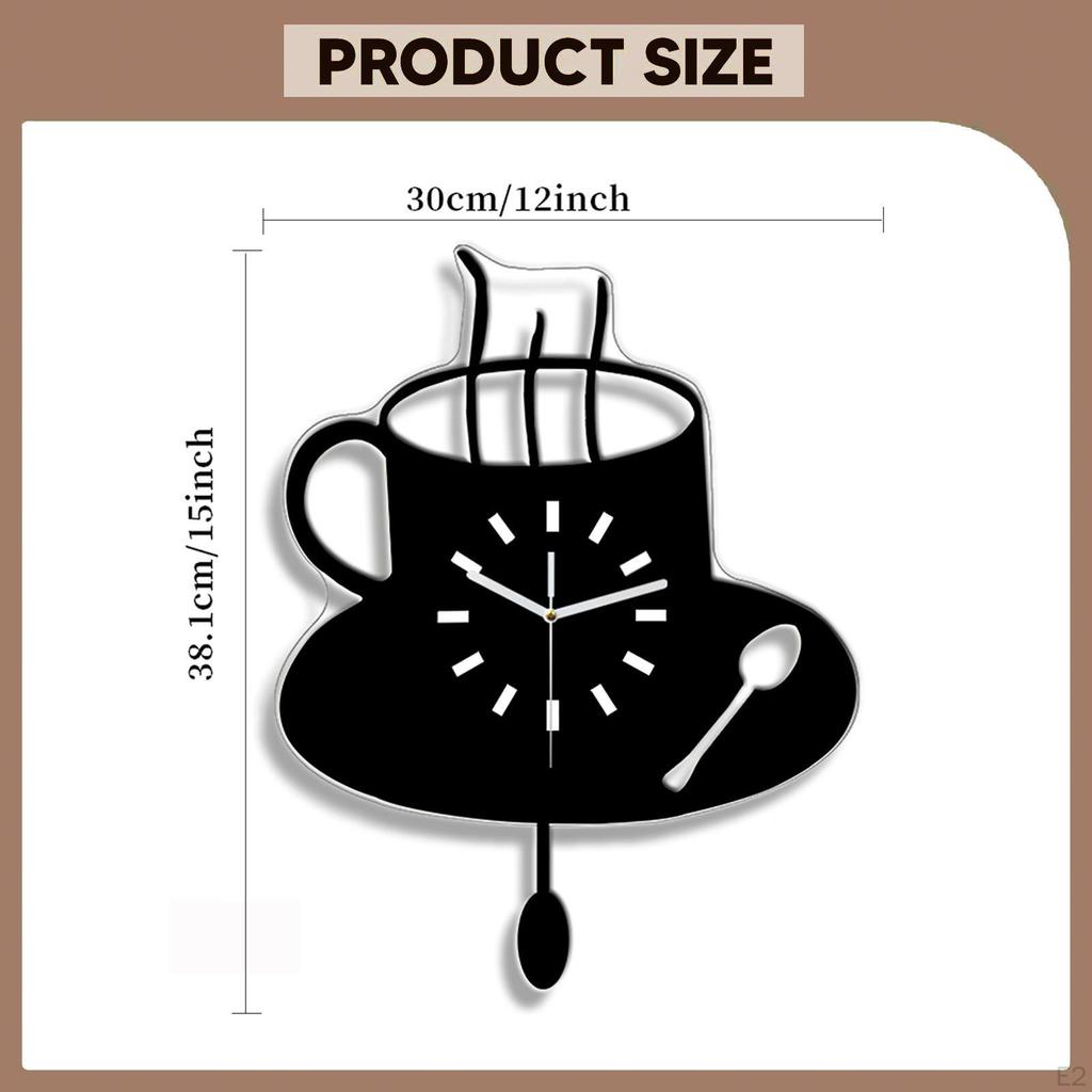 Чашка для капучино Настенные часы Подвесные Современные Акриловые Кухонные Декор Тихие для Кабинета Дома