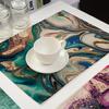 Heat Resistance Placemat Decorative Linen Add Ambient Marble Pattern Table Mat Household Supplies