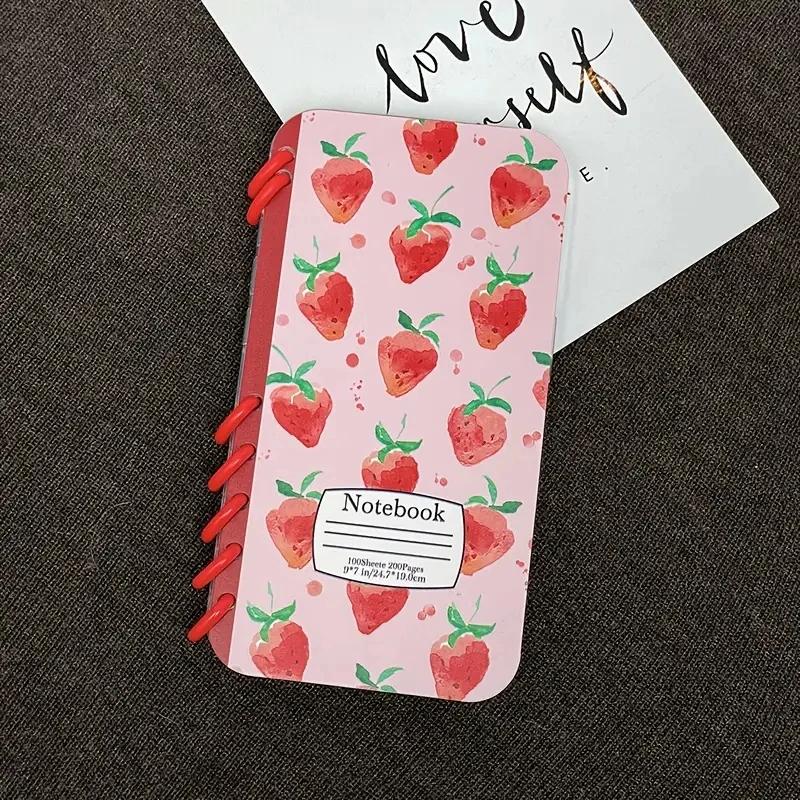 Милый чехол-раскладушка с клубникой для iPhone 17 Air 16 15 14 13 12 11 Pro Max Plus, в форме блокнота-спирали, противоударный