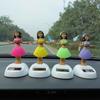 Car Decoration Dancing Doll Car Accessories Solar Power Toy Shaking Head Hawaii Swinging Animated Girl Car Ornament Car-styling