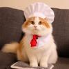 Cute Chef Hat Set Adjustable Cat Cosplay Hat Pet Accessories Pet Cooking King Hat Pet Fashion Show