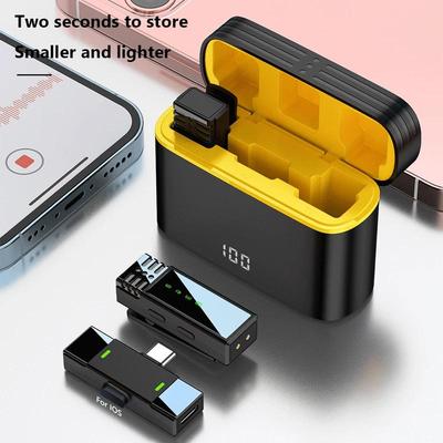 Петличный микрофон USB C+8pin порт маленький мини клипса петличка петлица микрофон шумоподавление с зарядным чехлом для iPhone Android аудиозапись