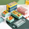 1400ML Double Plastic Lunch Box Three Compartments Sealed Avoid Food Mixing Perfect Meal Match Microwave Lunch Box