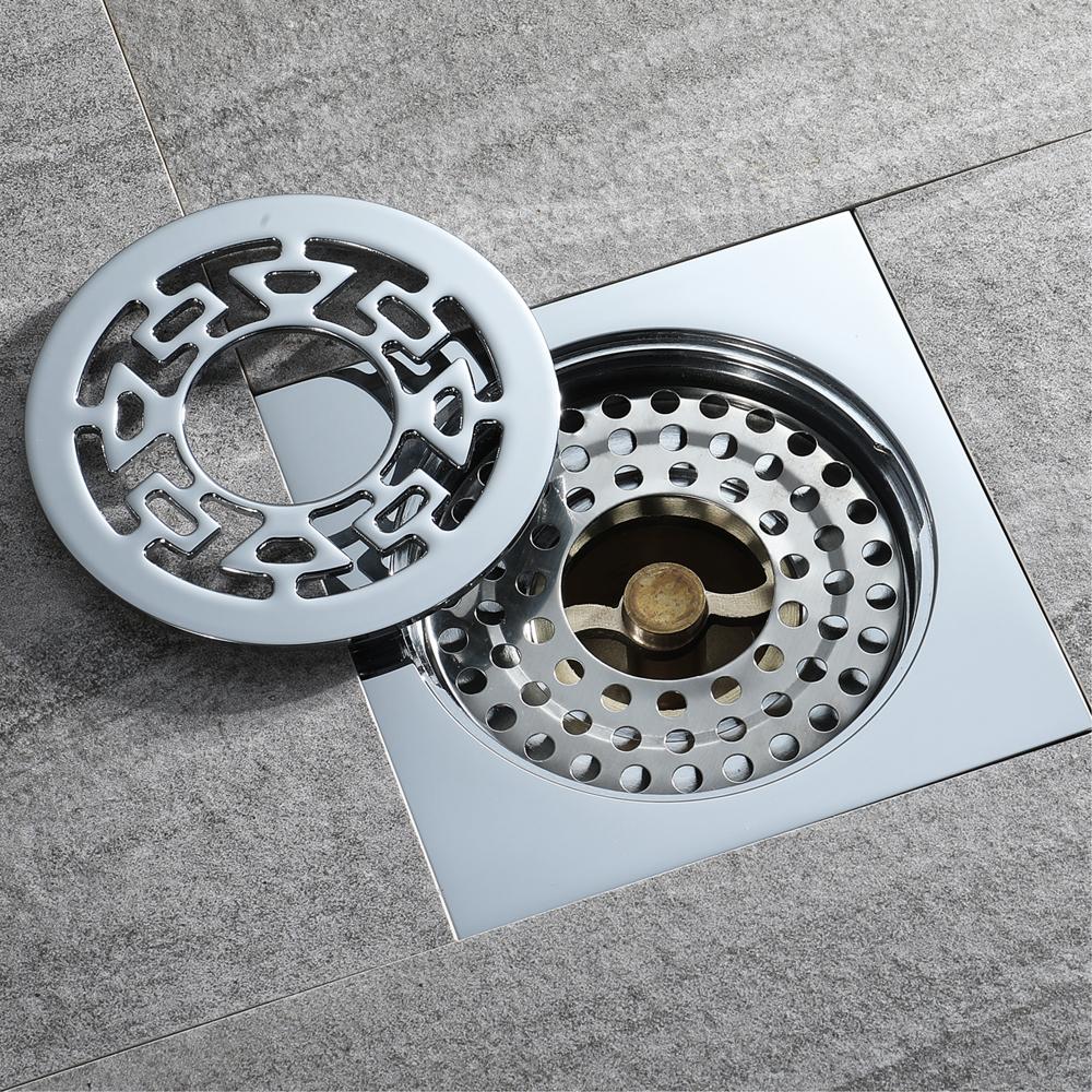 Beyoon Modern Rectangle Bathroom Accessories 4 Inch Anti-odor Shower Chrome Washing Drain Washing Machine Floor Drain