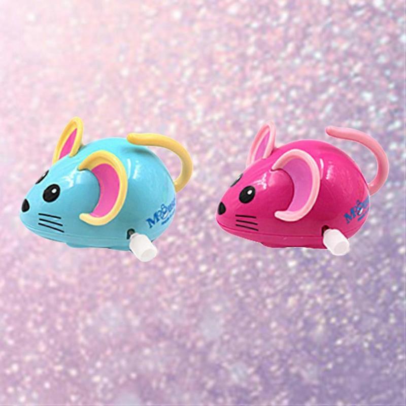 6pcs Wind-up Mouse Toys Funny Plastic Mouse Cartoon Clockwork Toy Birthday Gift for Kids Children (Mixed Color)