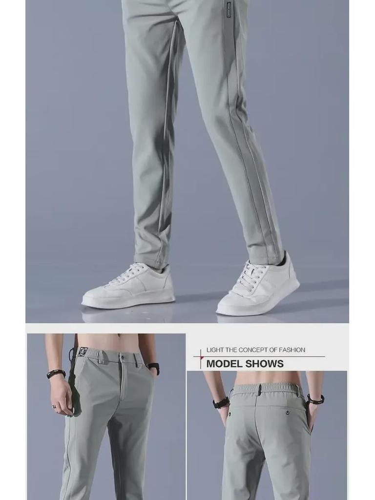 Легкие свободные спортивные брюки Ice Silk для мужчин 2023 года — летний повседневный и деловой стиль