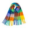 Autumn Winter Tassel Shawl Female Warm Colorful Plaid Scarf