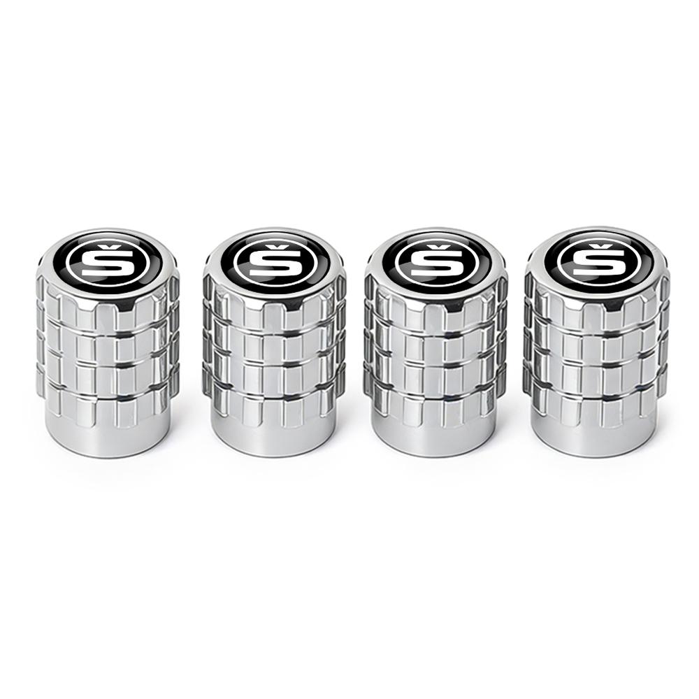 ADT1 Car Styling Metal Car Tire Valve Caps Dust Prevention Accessories For For Skoda Octavia MK2 MK3 A7 Fabia Karoq Kodiaq VII Rapid
