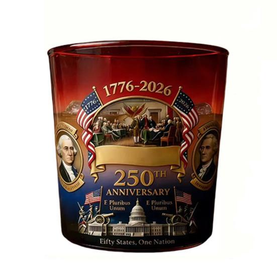 Америка 250-летие Стеклянный Стакан для Виски We The People Стакан для Крепких Напитков Бурбон Стакан для Коктейлей Патриотический Подарок на День Отца или Ветеранам