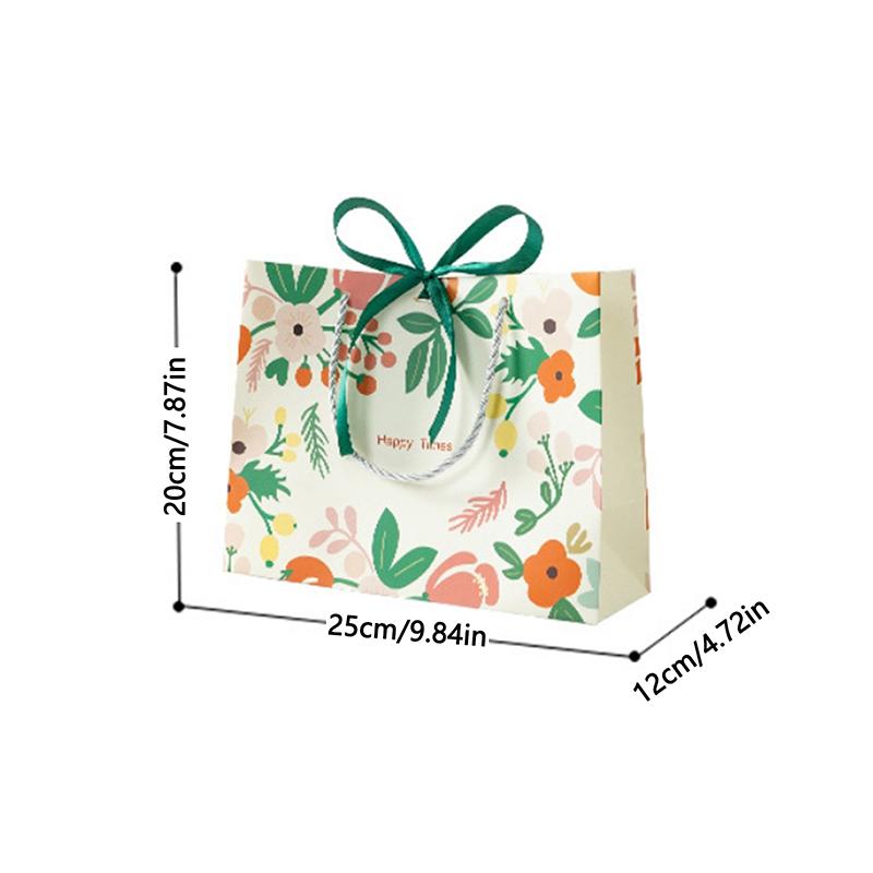 1Pcsgift Bags Mother'S Day Gift Wrapping Bagscartoon Tote Bags Birthday Paper Bags Bow Gift Packaging Bag