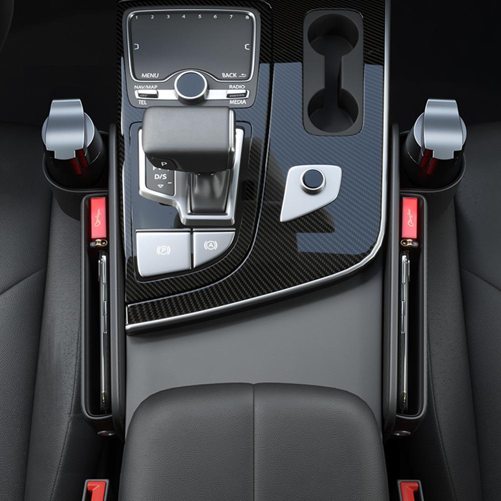 Многофункциональный с подстаканником органайзер для автомобильного сиденья из искусственной кожи автомобильная консоль боковой ящик для хранения мобильных телефонов