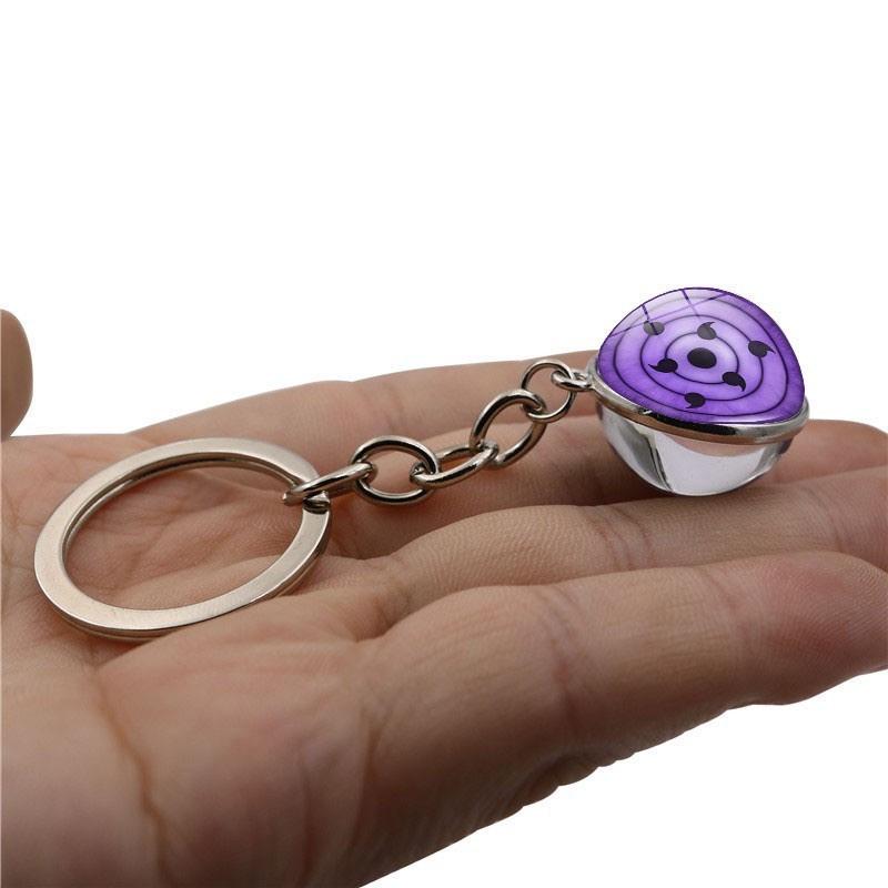Keychain Sharingan Naruto With Glass Ball Cartoon Style For Memorabilia Anime