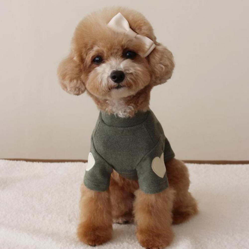 Теплая базовая футболка для собак с узором «Любовь», зимняя одежда для щенков, одежда для собак на двух лапах, для собак, щенков, кошек