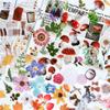 8 Designs Plant Flower Mushroom Ginkgo Pet Deco Diary Stickers Scrapbooking Planner Decorative Stationery Stickers Transparent