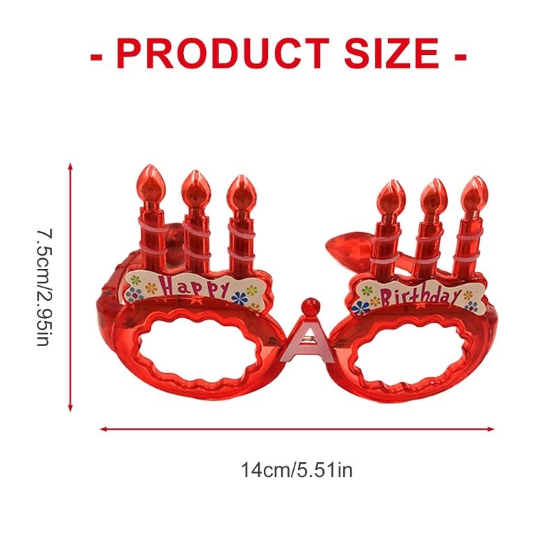 Очки со светодиодной подсветкой в виде торта на День Рождения для Детей и Взрослых, Хэллоуин, Рождество, Праздничное Собрание
