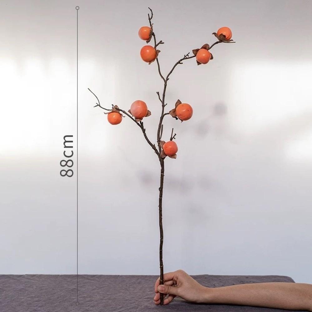 Real Touch Simulation Fruit Branches 8 Heads Faux Plant Branches Indoor Decoration