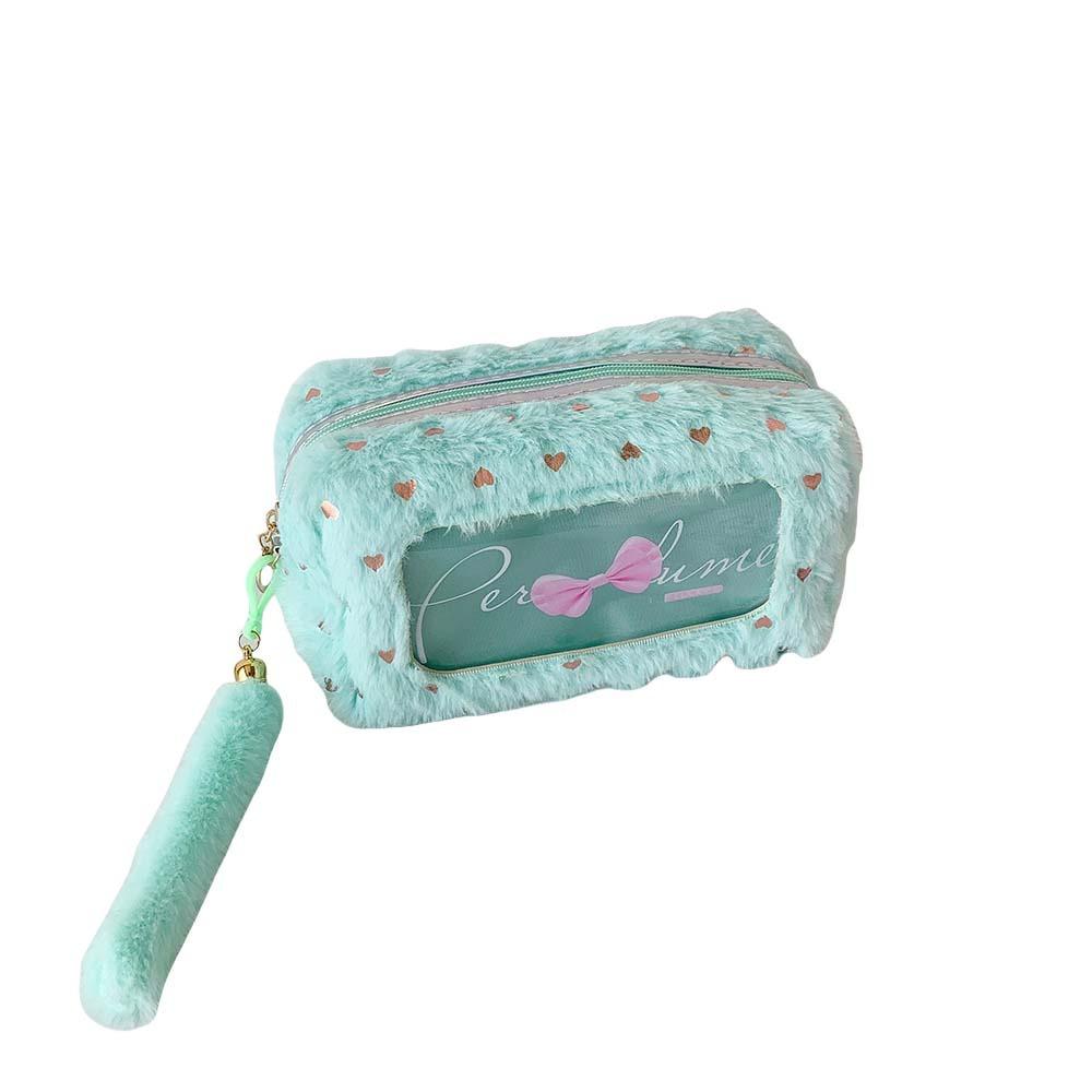 Plush PVC Y2K Bow Stationery Bag Desktop Storage Bow Pencil Pouch Korean Style Pencil Case  Student