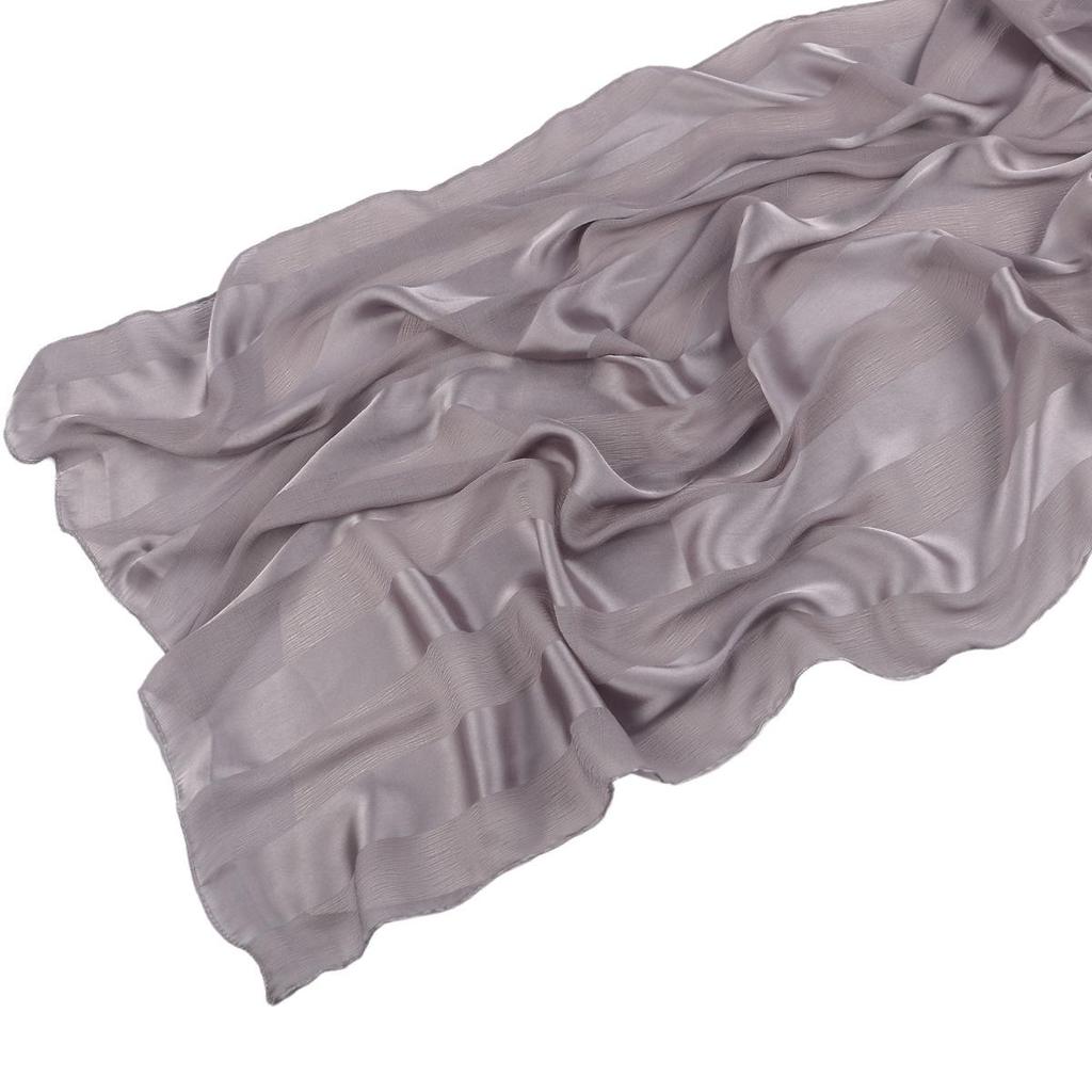 Cross-border Women's Pleated Chiffon Striped Shawl: Natural Wrinkle Dubai Hijab