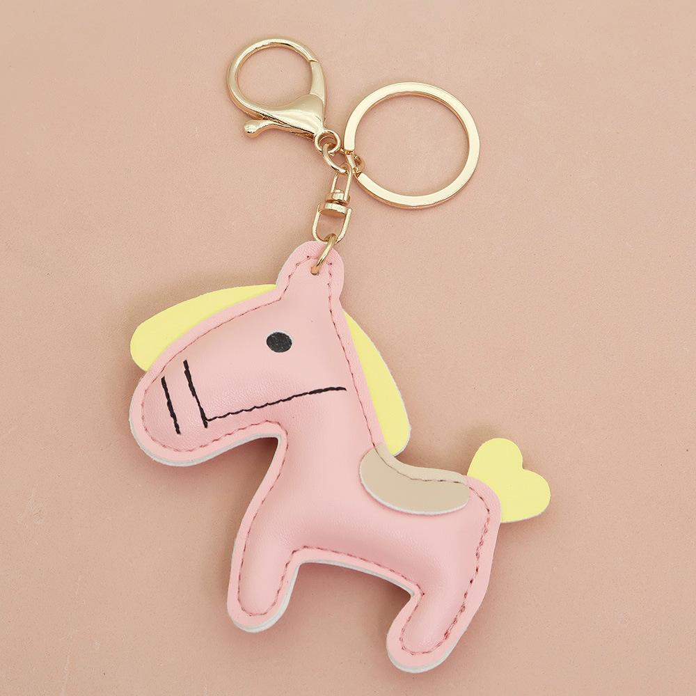 Women's Bag Charm Decoration Bag Pendant Cartoon Rocking Wooden Horse Women's Leather Bag Charm Key Chain Cute Bag Accessories Gifts