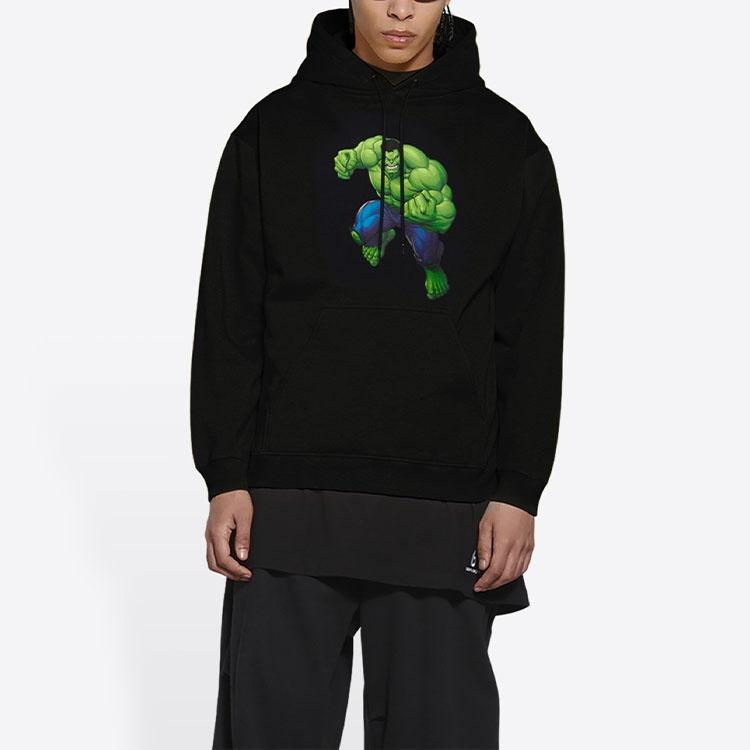 Balenciaga x Marvel Hulk Hoodie Medium Fit 'Black' Men's 600583TLV581000