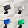 Stylish Korean Mini Square Bag For Women With Chain Strap And Quilted Design In Black Silver Blue Green Or Rose Purple
