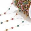 1meter Stainless Steel Gold Natural Stone Chains Turquoise Amethyst Quartz Gemstone 4mm Beads for DIY Necklace Making Findings