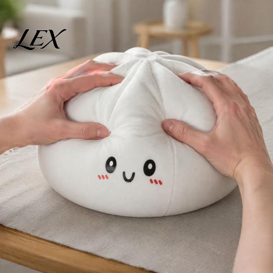 Soft Kneadable Stress Ball Giant Dumpling Pillow, Cute Plush Stuffed Steamed Bun Squeeze Toy, Food Pillow Slow Rising for Kids Adults Home Office
